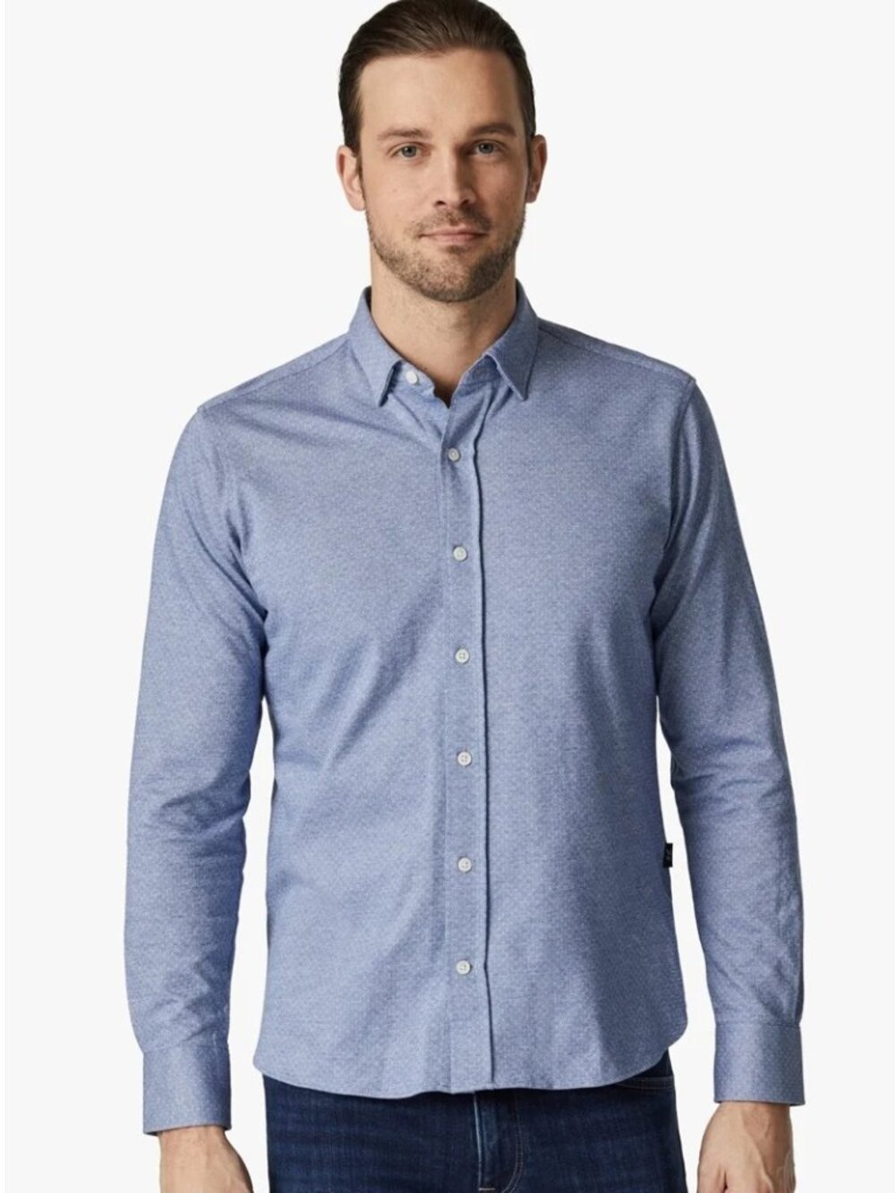 34 Heritage Indigo Star Print Jacquard Shirt